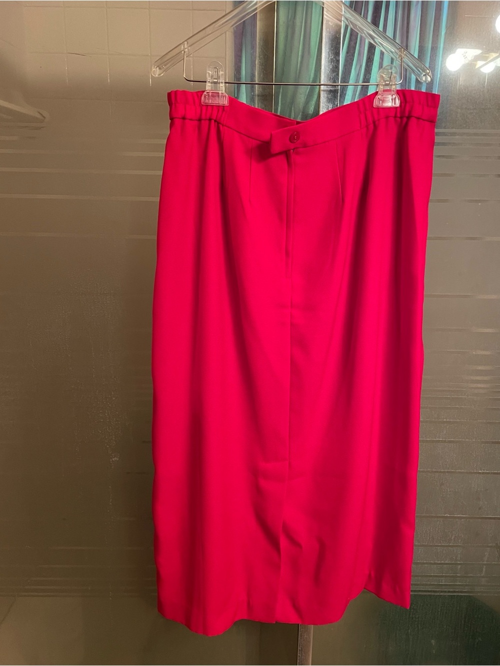 3Pc Elegant VTG Red Women's Maxi Length Skirt Jacket & Cape Tailored suit 16W - Picture 10 of 13